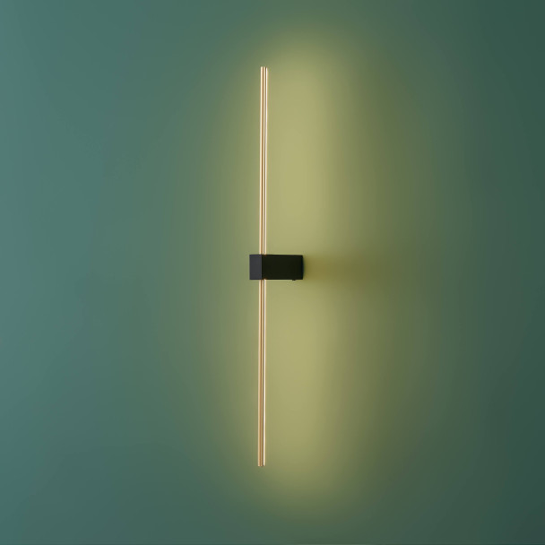 Applique nera e dorata LED bianco caldo - Edeline