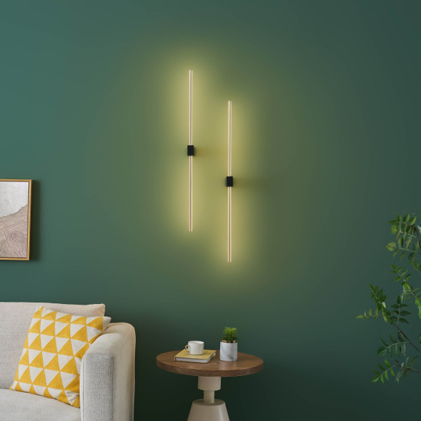 Illuminazione parete nera barre LED integrate - Edeline