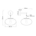Applique dorata con globo in vetro soffiato sospeso - Milenzo