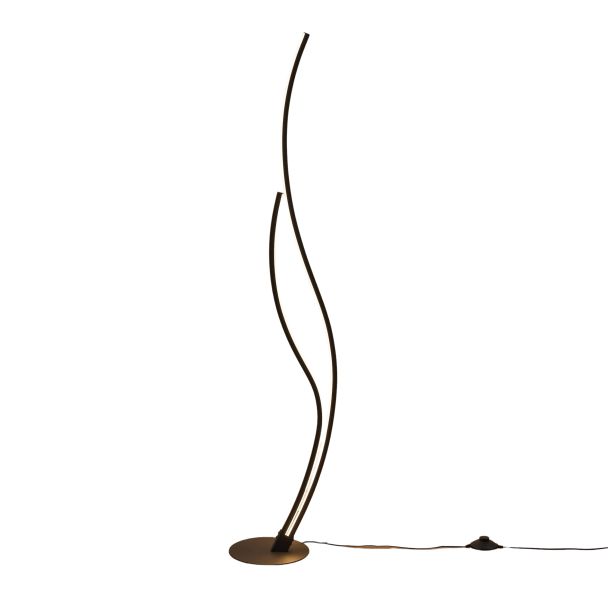 Lampada da terra LED nera con linee ondulate dimmerabile - Ysoria