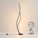 Lampada da terra LED nera con linee ondulate dimmerabile - Ysoria
