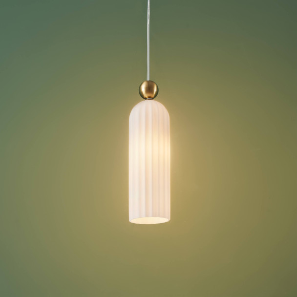 Lampada dorata opale soggiorno - Leonora