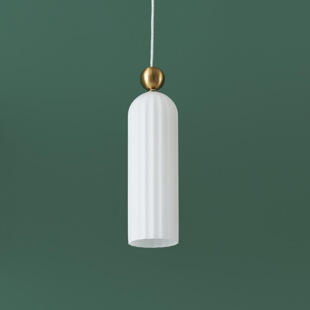 Illuminazione sospesa vetro opale lavorato - Leonora
