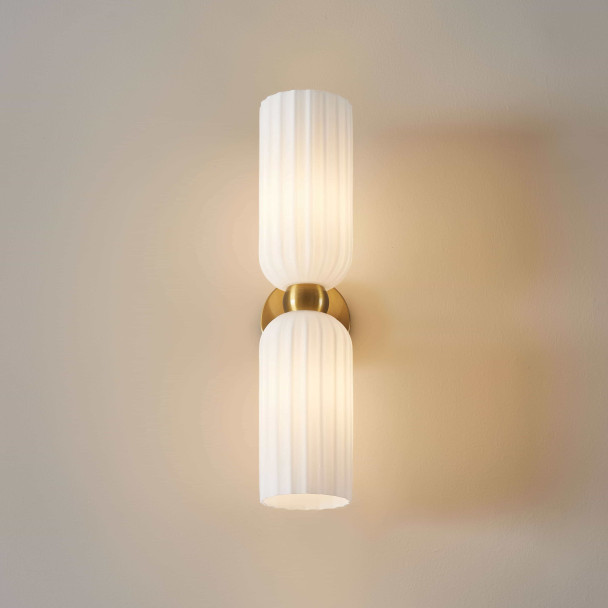 Illuminazione parete opale bianco luce soffusa - Leonora