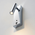 Applique LED da lettura cromata con porta USB e dimmer integrato - Tofino