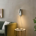 Applique LED da lettura cromata con porta USB e dimmer integrato - Tofino
