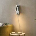 Applique LED da lettura cromata con porta USB e dimmer integrato - Tofino
