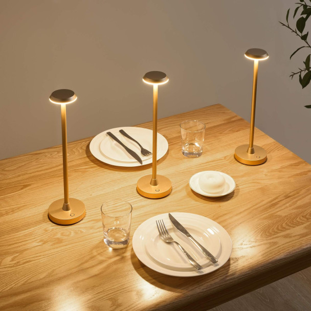 Lampada da tavolo touch dorata LED dimmerabile...