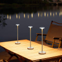 Lampada da tavolo touch dorata LED dimmerabile design minimalista IP44 - Rico