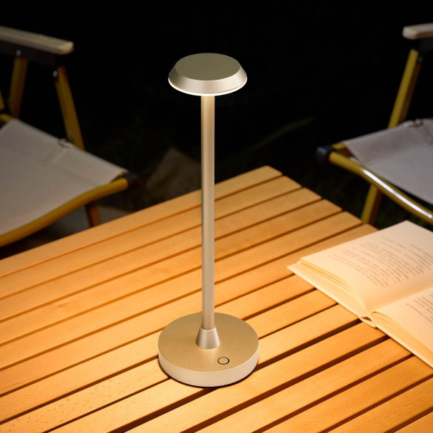 Lampada da tavolo touch dorata LED dimmerabile...