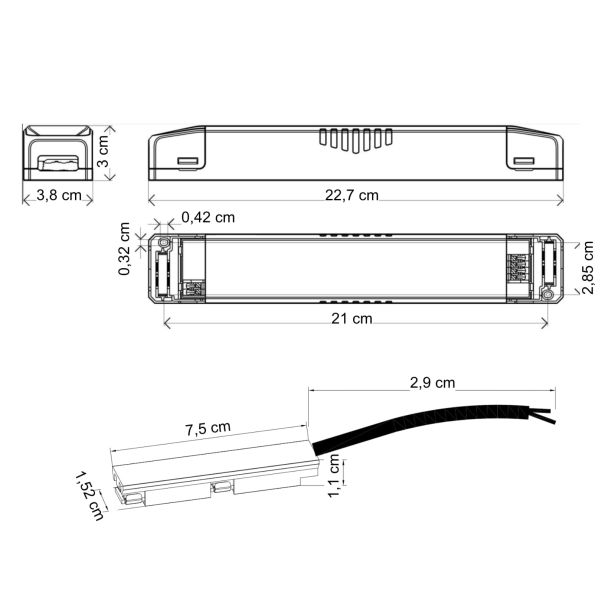 Driver nero per rail - Lyne
