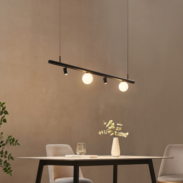 Sospensione binario nero 2 globi - Lyne