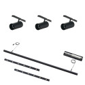 Sospensione binario nero 3 spot - Lyne