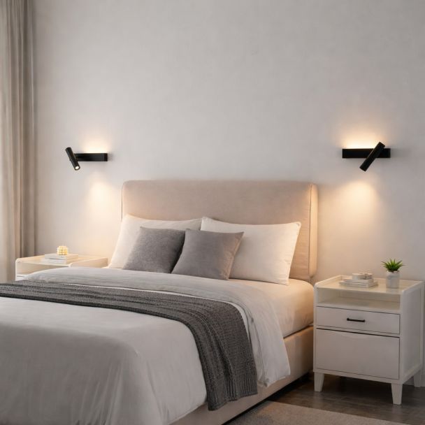 Applique nera testata da letto lampada da lettura sinistra- Lodvi - SINISTRA