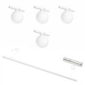 Sospensione bianca sistema magnetico con 4 sfere in vetro LED 12W - Lyne