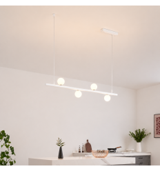 Sospensione bianca sistema magnetico con 4 sfere in vetro...