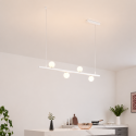 Sospensione bianca sistema magnetico con 4 sfere in vetro LED 12W - Lyne