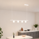 Sospensione bianca sistema magnetico con 4 sfere in vetro LED 12W - Lyne