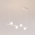 Sospensione bianca sistema magnetico con 4 sfere in vetro LED 12W - Lyne