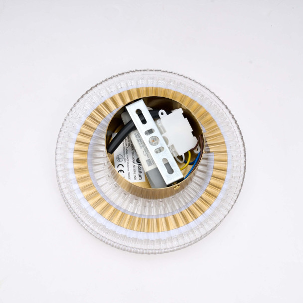 Applique dorata LED con disco in vetro...
