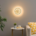 Applique dorata LED con disco in vetro trasparente - Alma