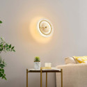 Applique dorata LED con disco in vetro trasparente - Alma