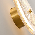 Applique dorata LED con disco in vetro trasparente - Alma