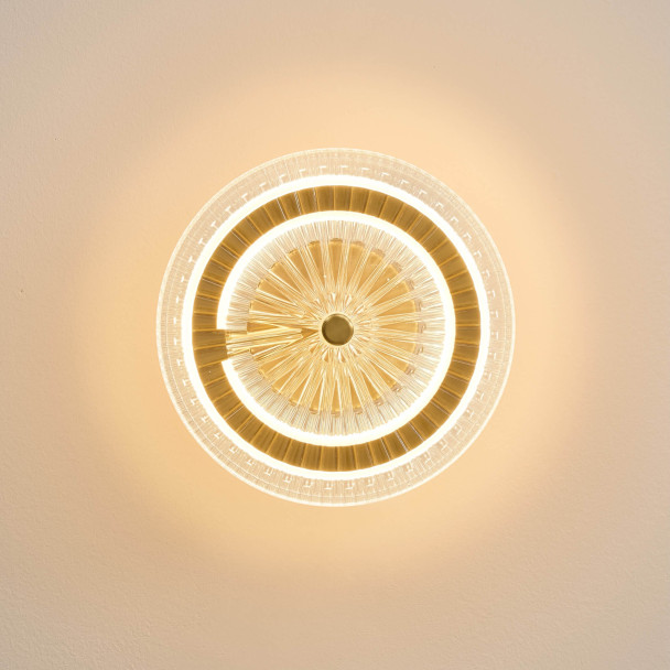 Applique dorata LED con disco in vetro...