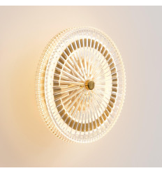 Applique dorata LED con disco in vetro trasparente - Alma 2