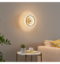 Applique dorata LED con disco in vetro trasparente - Alma