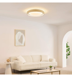 Plafoniera rotonda beige nervata dimmerabile LED 50 cm -... 2