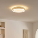Plafoniera rotonda beige nervata dimmerabile LED 50 cm - Facciotto