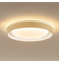 Plafoniera rotonda beige nervata dimmerabile LED 50 cm -...