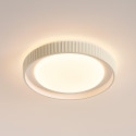 Plafoniera rotonda beige nervata dimmerabile LED 50 cm - Facciotto