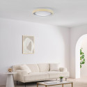 Plafoniera rotonda beige nervata dimmerabile LED 50 cm - Facciotto
