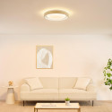 Plafoniera rotonda beige nervata dimmerabile LED 50 cm - Facciotto