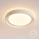 Plafoniera rotonda beige nervata dimmerabile LED 50 cm - Facciotto