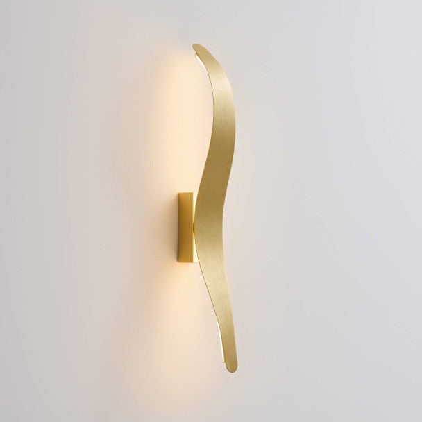 Applique lunga ondulata finitura oro spazzolato...