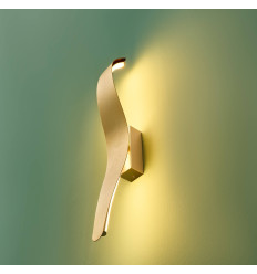 Applique lunga ondulata finitura oro spazzolato LED 8W -...