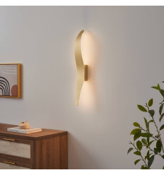 Applique lunga ondulata finitura oro spazzolato LED 8W -... 2