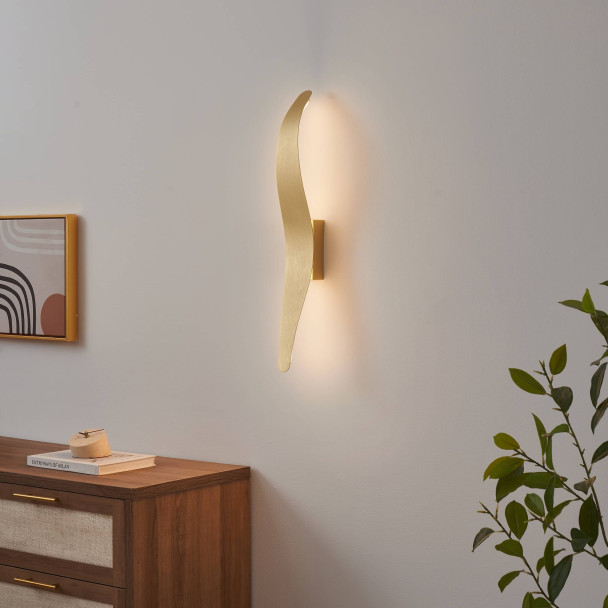 Applique lunga ondulata finitura oro spazzolato...