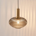 Piccola sospensione di design in vetro grigio nervato - Judy