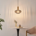 Piccola sospensione di design in vetro grigio nervato - Judy