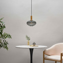 Piccola sospensione di design in vetro grigio nervato - Judy
