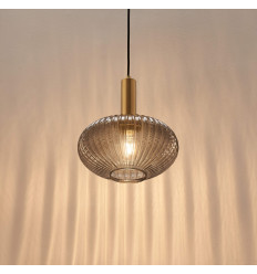 Piccola sospensione di design in vetro grigio nervato - Judy 2