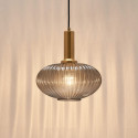 Piccola sospensione di design in vetro grigio nervato - Judy