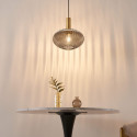 Piccola sospensione di design in vetro grigio nervato - Judy