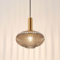 Piccola sospensione di design in vetro grigio nervato - Judy