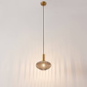 Piccola sospensione di design in vetro grigio nervato - Judy