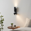 Applique nera cilindrica a doppia illuminazione - Arven